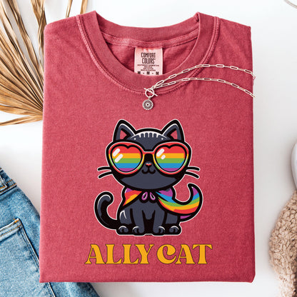 Comfort Colors Pride Shirt, Gay Shirt, LGBTQ Shirt, Lesbian Shirt, Inclusive Shirt, Trans Shirt, Queer Tee, Nonbinary, Gay Ally Cat Shirt,