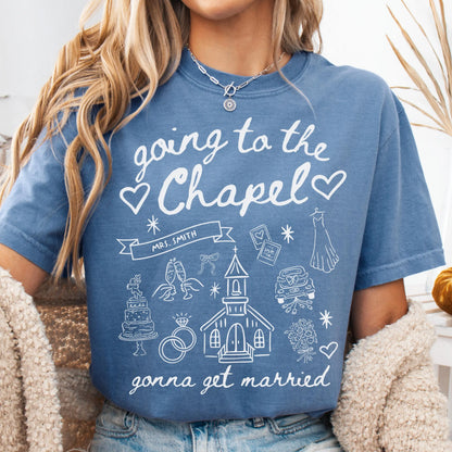 Comfort Colors Bride Shirt, Going to the Chapel Shirt, Bachelorette Shirts, Wedding Party Shirts, Wedding Bride Tshirt, Custom Bride Tee