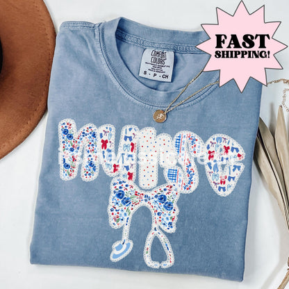 Comfort Colors Nurse Shirt, 4th of July Shirt, USA Shirt, Fourth of July Nurse Shirt, American Flag Shirt, Pediatric Nurse Shirt