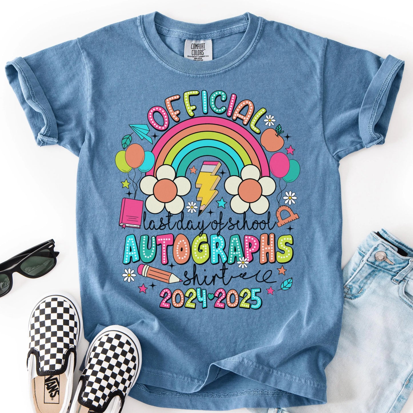 Comfort Colors Youth Last Day of School Shirt, Autograph Shirt, Kids Summer T-Shirt, Schools Out For Summer Shirt,  End of School Shirt