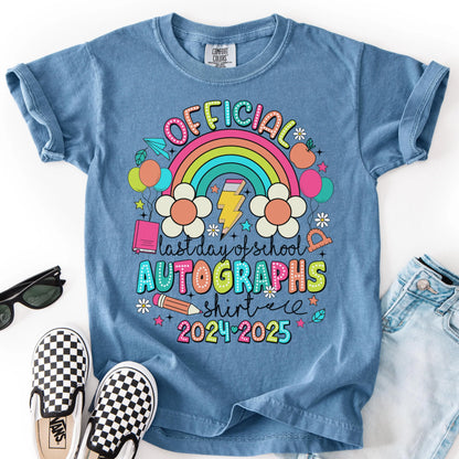 Comfort Colors Youth Last Day of School Shirt, Autograph Shirt, Kids Summer T-Shirt, Schools Out For Summer Shirt,  End of School Shirt