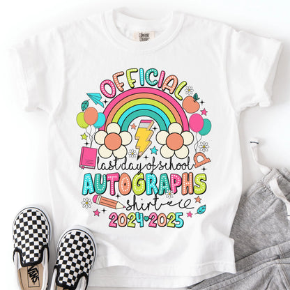 Comfort Colors Youth Last Day of School Shirt, Autograph Shirt, Kids Summer T-Shirt, Schools Out For Summer Shirt,  End of School Shirt