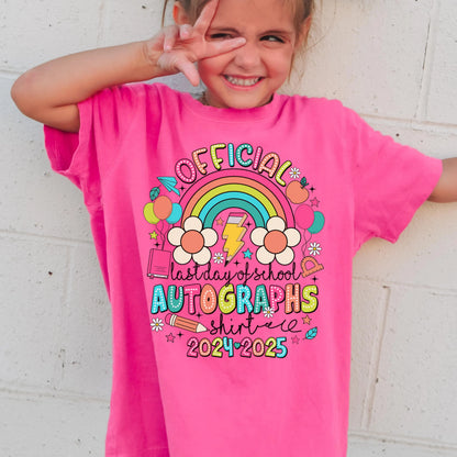 Comfort Colors Youth Last Day of School Shirt, Autograph Shirt, Kids Summer T-Shirt, Schools Out For Summer Shirt,  End of School Shirt