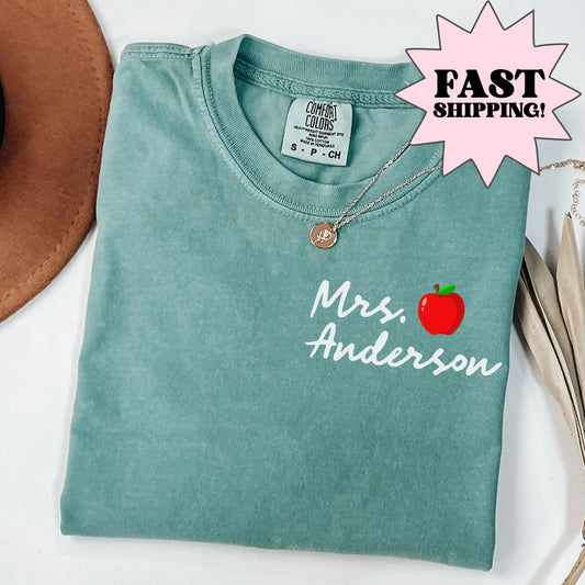 Comfort Colors Teacher Shirt, Kindergarten Teacher Shirt, Custom Name Teacher Shirt, New Teacher Tee, Teacher Appreciation Gift