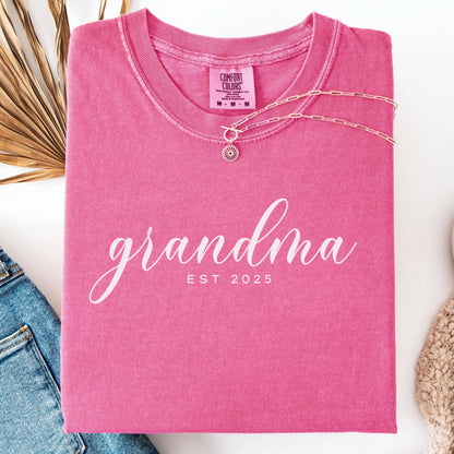 Comfort Colors Grandma Shirt, Mother's Day Shirt, New Grandma Shirt, Nana Shirt, Custom Mom Shirt, Pregnancy Reveal Shirt, Grandma Gift