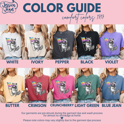 Comfort Colors Pride Shirt, Gay Shirt, LGBTQ Shirt, Lesbian Tee, Inclusive Shirt, Transgender Shirt, Equality Shirt, Gay Raccoon Shirt
