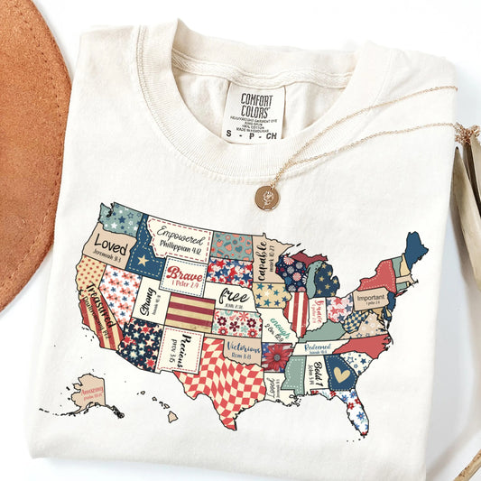 Comfort Colors 4th of July Shirt, USA Shirt, Fourth of July Shirt, American Flag Shirt, America Shirt, United States Shirt, Vintage Tee