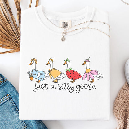 Comfort Colors Silly Goose On The Loose Shirt, Goose T-Shirt, Silly Goose Shirts, Funny Graphic Shirt, Cute Goose Shirt, Easter Shirt