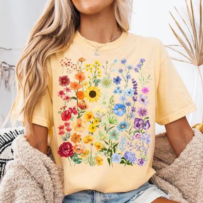 Comfort Colors Pride Shirt, Gay Shirt, LGBTQ Shirt, Floral Shirt, Lesbian Shirt, Inclusive Tee, Transgender Shirt, Equality Tee, Flower Tee