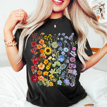 Comfort Colors Pride Shirt, Gay Shirt, LGBTQ Shirt, Floral Shirt, Lesbian Shirt, Inclusive Tee, Transgender Shirt, Equality Tee, Flower Tee