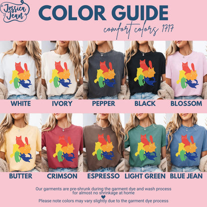 Comfort Colors Pride Shirt, Gay Shirt, LGBTQ Shirt, Lesbian Tee, Inclusive Shirt, Transgender Shirt, Equality Shirt, Gay Cat Shirt, Cat Tee