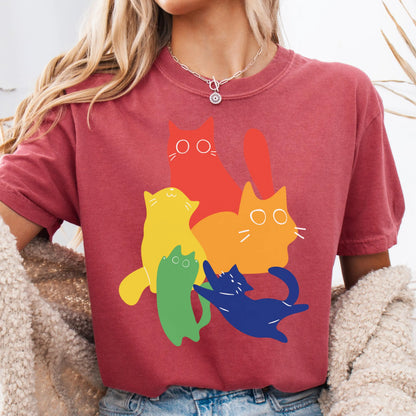 Comfort Colors Pride Shirt, Gay Shirt, LGBTQ Shirt, Lesbian Tee, Inclusive Shirt, Transgender Shirt, Equality Shirt, Gay Cat Shirt, Cat Tee