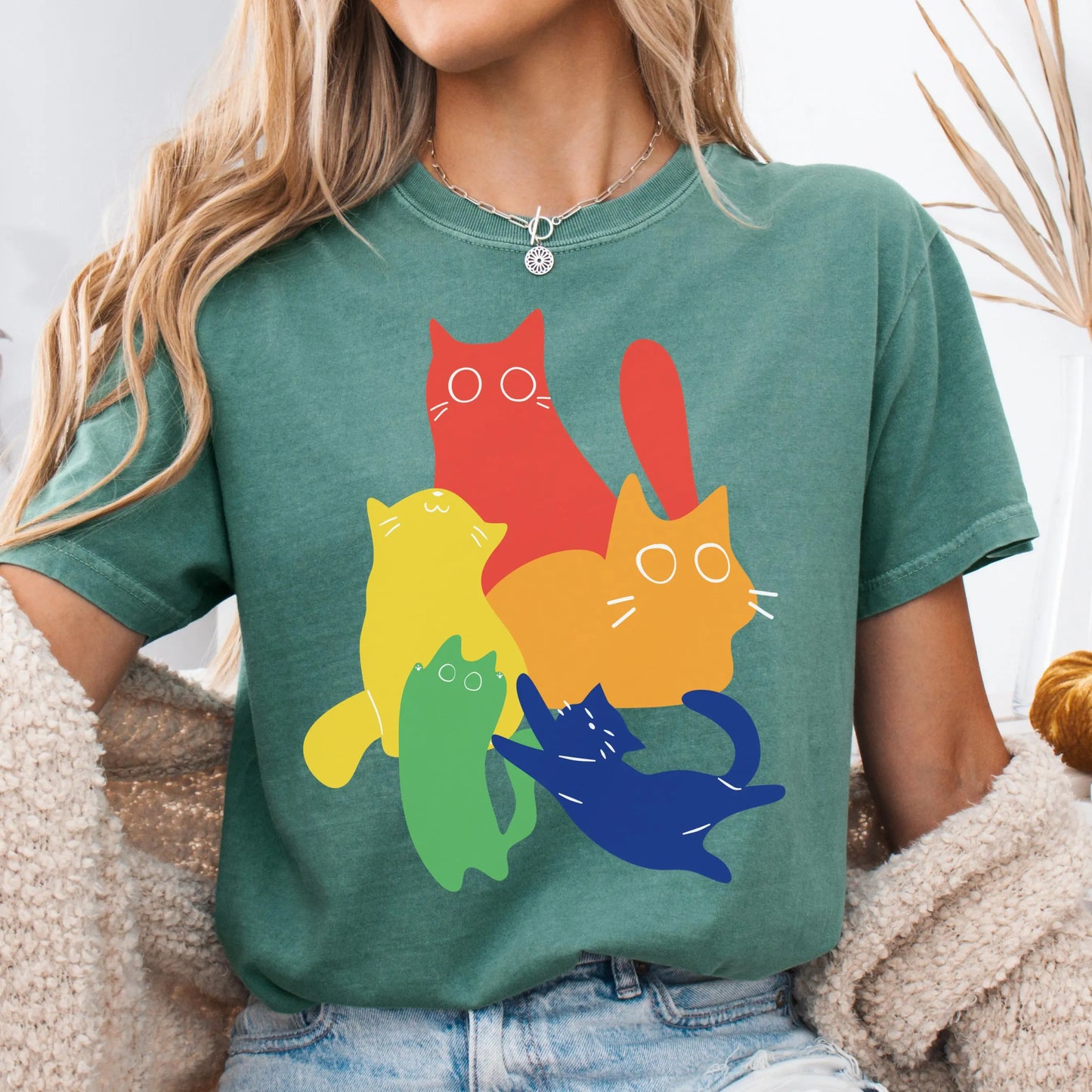 Comfort Colors Pride Shirt, Gay Shirt, LGBTQ Shirt, Lesbian Tee, Inclusive Shirt, Transgender Shirt, Equality Shirt, Gay Cat Shirt, Cat Tee