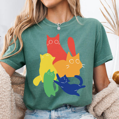 Comfort Colors Pride Shirt, Gay Shirt, LGBTQ Shirt, Lesbian Tee, Inclusive Shirt, Transgender Shirt, Equality Shirt, Gay Cat Shirt, Cat Tee