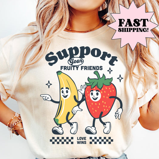 Comfort Colors Pride Shirt, Gay Shirt, LGBTQ Shirt, Lesbian Tee, Inclusive Shirt, Transgender Shirt, Equality Shirt, Ally Shirt, Fruit Shirt