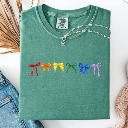 Comfort Colors Pride Shirt, Gay Shirt, LGBTQ Shirt, Trans Shirt, Lesbian Tee, Inclusive Shirt, Transgender Shirt, Equality Tee, Bow Shirt
