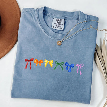 Comfort Colors Pride Shirt, Gay Shirt, LGBTQ Shirt, Trans Shirt, Lesbian Tee, Inclusive Shirt, Transgender Shirt, Equality Tee, Bow Shirt