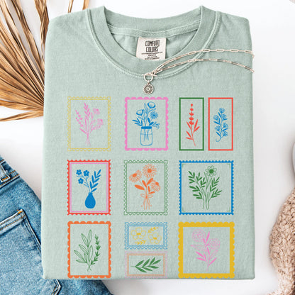 Comfort Colors Pride Shirt, Floral Shirt, LGBTQ Shirt, Trans Shirt, Lesbian Tee, Inclusive Shirt, Transgender Shirt, Stamp Tee, Floral Shirt