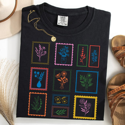 Comfort Colors Pride Shirt, Floral Shirt, LGBTQ Shirt, Trans Shirt, Lesbian Tee, Inclusive Shirt, Transgender Shirt, Stamp Tee, Floral Shirt