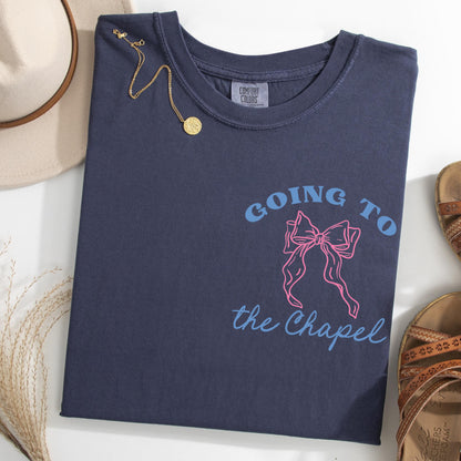 Bride Shirt, Comfort Colors Bride Shirt, Personalized Going to the Chapel Gonna Get Married Shirt, Bow Doodle Coquette Wedding Bride Tshirt