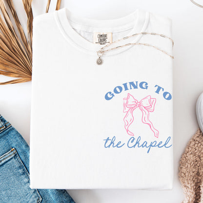 Bride Shirt, Comfort Colors Bride Shirt, Personalized Going to the Chapel Gonna Get Married Shirt, Bow Doodle Coquette Wedding Bride Tshirt