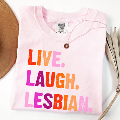 Comfort Colors Lesbian Shirt, Lesbian Pride Shirt, Pride Shirt, Gay Shirt, LGBTQ Shirt, Sapphic Shirt Shirt, Inclusive Shirt, Lesbian Flag
