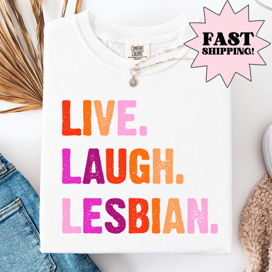 Comfort Colors Lesbian Shirt, Lesbian Pride Shirt, Pride Shirt, Gay Shirt, LGBTQ Shirt, Sapphic Shirt Shirt, Inclusive Shirt, Lesbian Flag