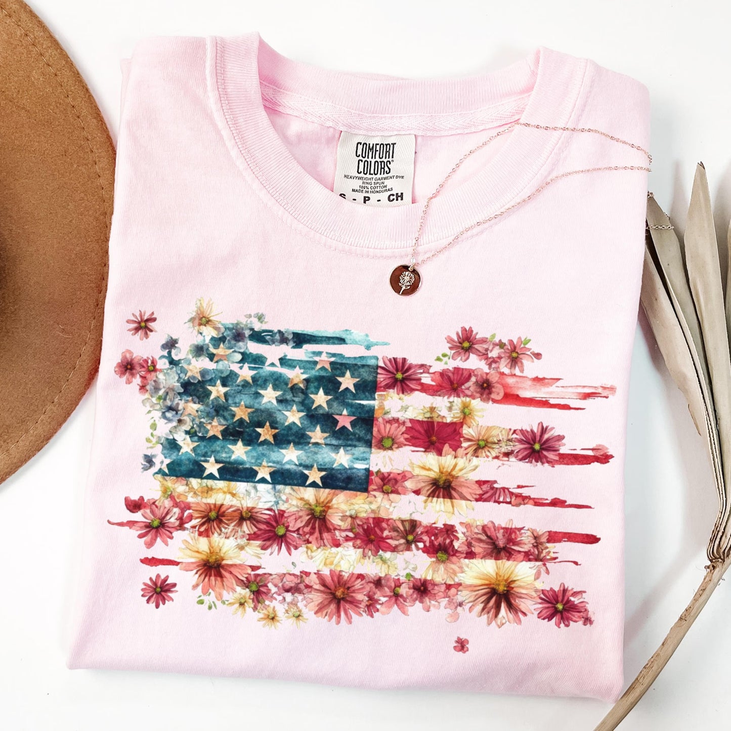 Comfort Colors 4th of July Shirt, USA Shirt, Fourth of July Shirt, American Flag Shirt, Classic USA Shirt, Floral Flag Tee, Independence Day