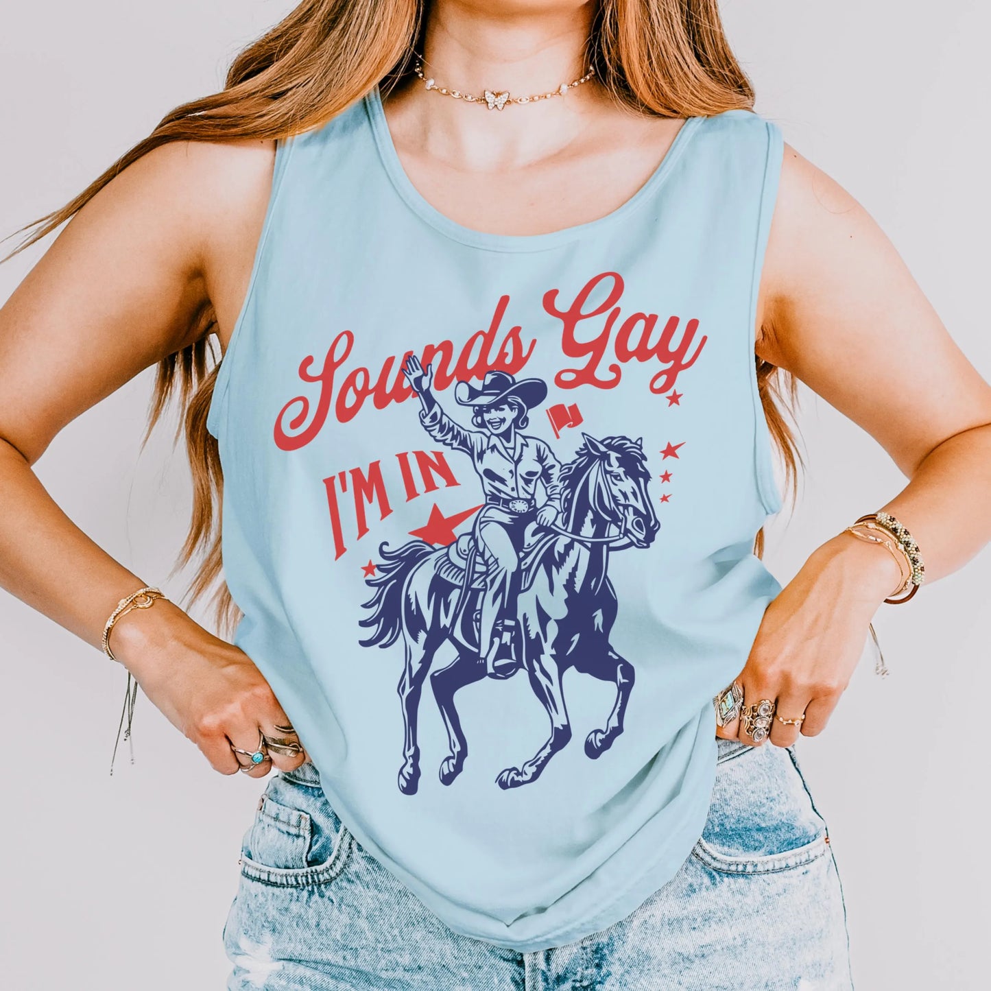 Comfort Colors Gay Pride Tank, Pride Shirt, LGBTQ Shirt, Lesbian Shirt, Inclusive Shirt, Funny Shirt, Transgender Shirt, Sounds Gay Shirt