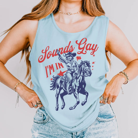 Comfort Colors Gay Pride Tank, Pride Shirt, LGBTQ Shirt, Lesbian Shirt, Inclusive Shirt, Funny Shirt, Transgender Shirt, Sounds Gay Shirt