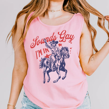 Comfort Colors Gay Pride Tank, Pride Shirt, LGBTQ Shirt, Lesbian Shirt, Inclusive Shirt, Funny Shirt, Transgender Shirt, Sounds Gay Shirt