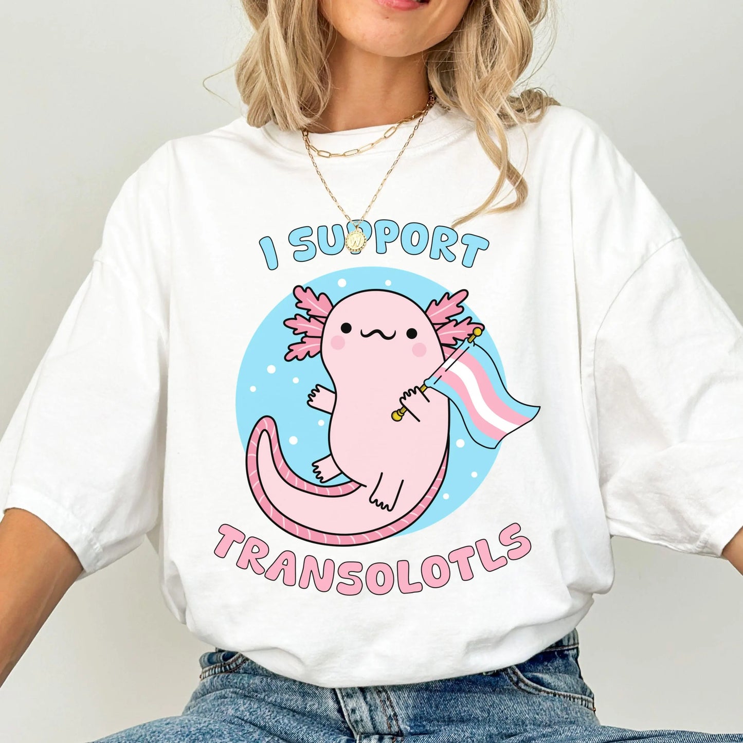 Comfort Colors Trans Shirt, Gay Shirt, Pride Shirt, Lesbian Shirt, Inclusive Shirt, Transgender Ally Shirt, Nonbinary Tee, Axolotl Shirt