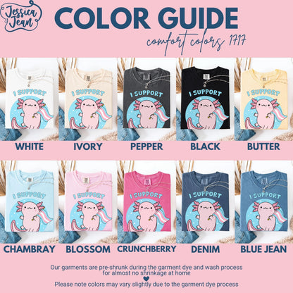 Comfort Colors Trans Shirt, Gay Shirt, Pride Shirt, Lesbian Shirt, Inclusive Shirt, Transgender Ally Shirt, Nonbinary Tee, Axolotl Shirt
