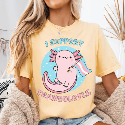 Comfort Colors Trans Shirt, Gay Shirt, Pride Shirt, Lesbian Shirt, Inclusive Shirt, Transgender Ally Shirt, Nonbinary Tee, Axolotl Shirt