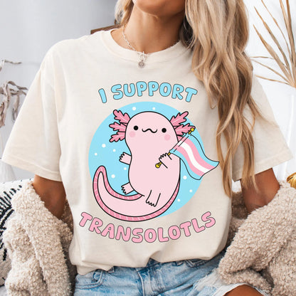 Comfort Colors Trans Shirt, Gay Shirt, Pride Shirt, Lesbian Shirt, Inclusive Shirt, Transgender Ally Shirt, Nonbinary Tee, Axolotl Shirt