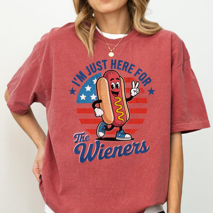 Comfort Colors 4th of July Shirt, USA Shirt, Fourth of July Shirt, Hot Dog Shirt, Here For The Wieners Shirt, Funny Shirt, BBQ Grill Shirt
