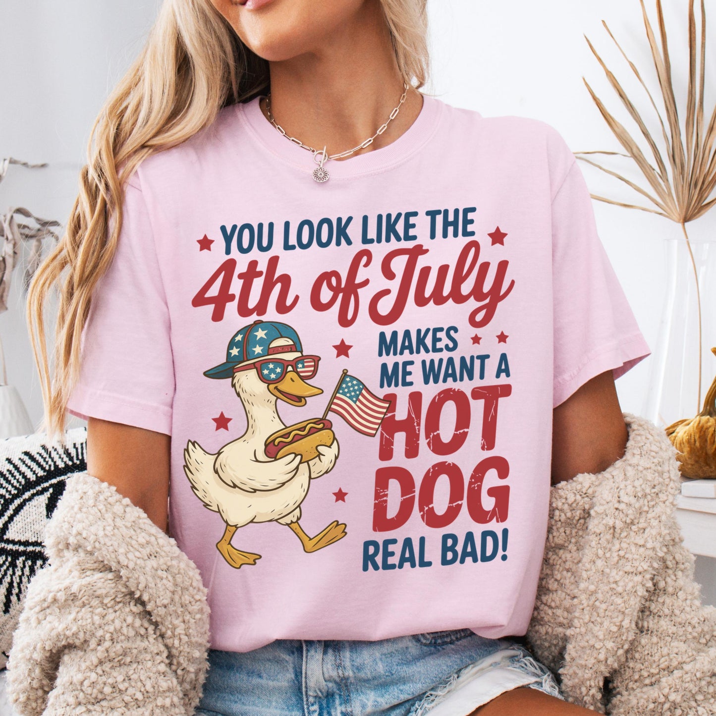 Comfort Colors 4th of July Shirt, USA Shirt, Fourth of July Shirt, Hot Dog Shirt, You Look Like The 4th of July Make Me Want AHot Dog Bad