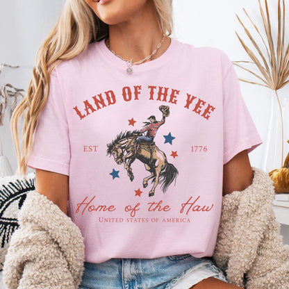 Comfort Colors 4th of July Shirt, USA Shirt, Fourth of July Shirt, Yee Haw Shirt, Cowboy Tee, Western 4th of July Shirt, Land of the Yee Tee