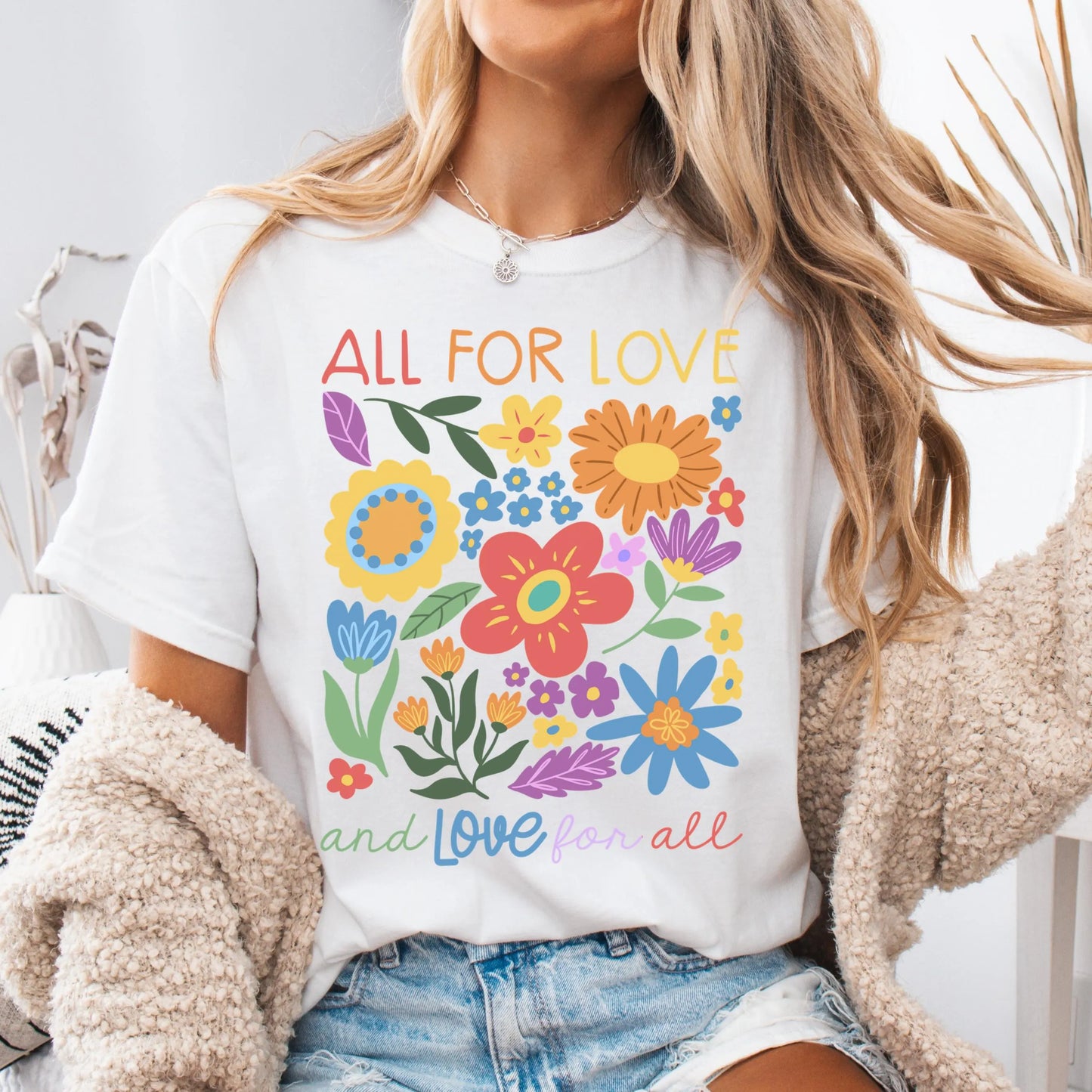 Comfort Colors Pride Shirt, Gay Shirt, LGBTQ Shirt, Love Shirt, Inclusive Shirt, Transgender Shirt, Equality Tee, Floral Love For All Shirt