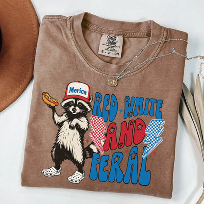 Comfort Colors 4th of July Shirt, USA Shirt, Fourth of July Shirt, Feral Shirt, Raccoon Shirt, Summer Shirt, USA Tee, Hot Dog Wiener Tee