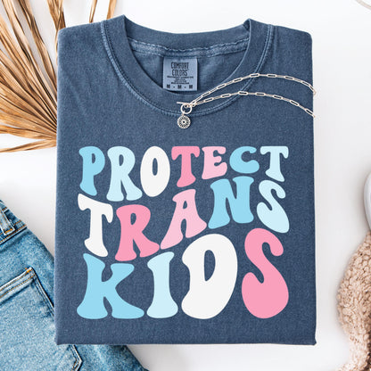 Comfort Colors Trans Shirt, Gay Shirt, Pride Shirt, Lesbian Shirt, Inclusive Shirt, Floral Shirt, Transgender Shirt, Protect Trans Kids Tee