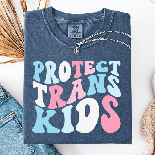 Comfort Colors Trans Shirt, Gay Shirt, Pride Shirt, Lesbian Shirt, Inclusive Shirt, Floral Shirt, Transgender Shirt, Protect Trans Kids Tee