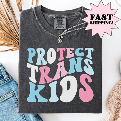Comfort Colors Trans Shirt, Gay Shirt, Pride Shirt, Lesbian Shirt, Inclusive Shirt, Floral Shirt, Transgender Shirt, Protect Trans Kids Tee