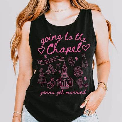 Comfort Colors Bachelorette Shirts, Bride Shirt, Bride Tank Top, Going To The Chapel Shirt, Bachelorette Party Tee, Custom Wedding Gift