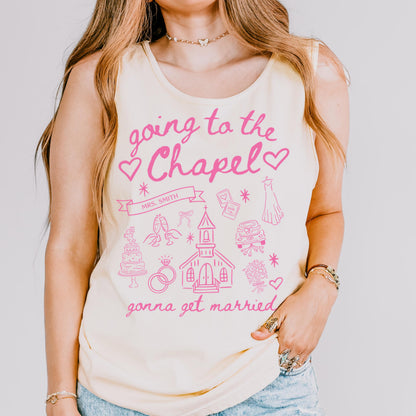 Comfort Colors Bachelorette Shirts, Bride Shirt, Bride Tank Top, Going To The Chapel Shirt, Bachelorette Party Tee, Custom Wedding Gift