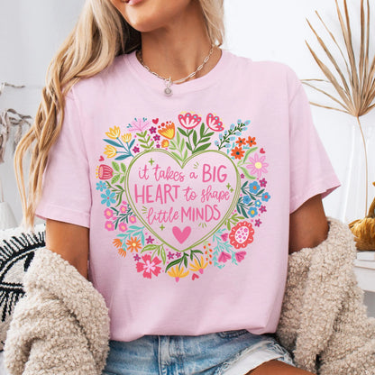 Comfort Colors Teacher Shirt, Teacher Shirts, Kindergarten Teacher Shirt, Big Heart Little Minds Shirt, Progress Over Perfection TShirt