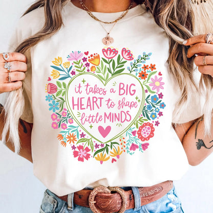 Comfort Colors Teacher Shirt, Teacher Shirts, Kindergarten Teacher Shirt, Big Heart Little Minds Shirt, Progress Over Perfection TShirt