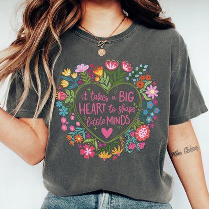 Comfort Colors Teacher Shirt, Teacher Shirts, Kindergarten Teacher Shirt, Big Heart Little Minds Shirt, Progress Over Perfection TShirt
