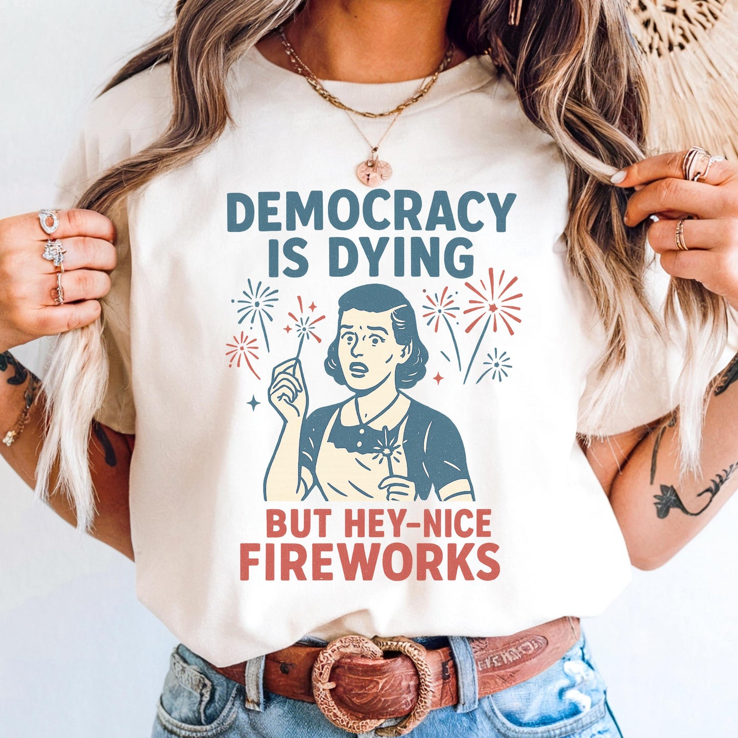 Comfort Colors 4th of July Shirt, USA Shirt, Fourth of July Shirt, Democracy is Dying Shirt, Political Shirt, Sarcastic Protest Democrat Tee