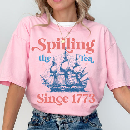 Comfort Colors 4th of July Shirt, USA Shirt, Fourth of July Shirt, Spilling the Tea Since 1773 Tee, Proud American Tee, Independence Tshirt
